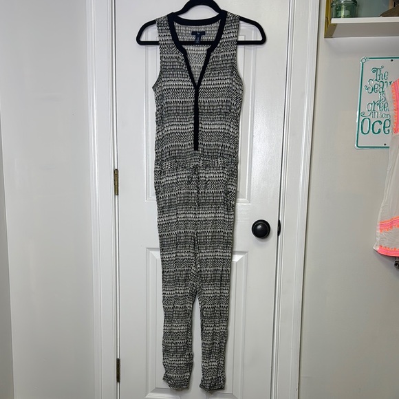 GAP Pants - GAP Black and White Geometric Jumpsuit with Tapered Legs